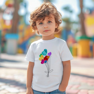Camiseta Um buquê de balões de papel cardíaco