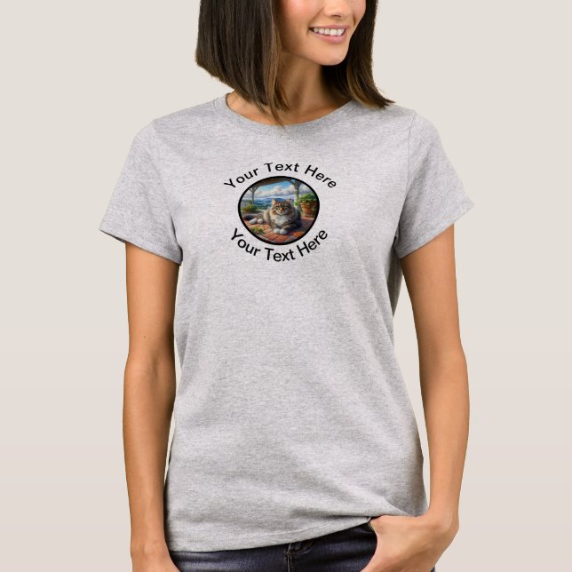 Camiseta Um Cabelo Médio Doméstico com Texto Personalizado (Frente)