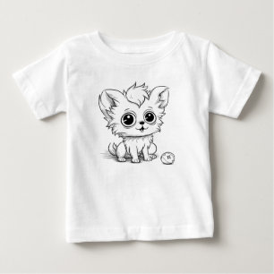 Camiseta Um cachorrinho bonito brincando com uma bola