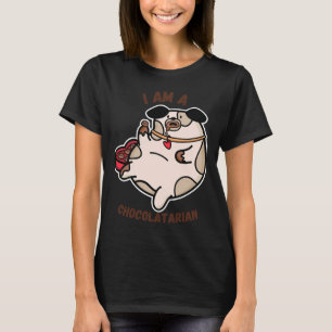 Camiseta Um Cachorro Chubby Comendo Chocolates