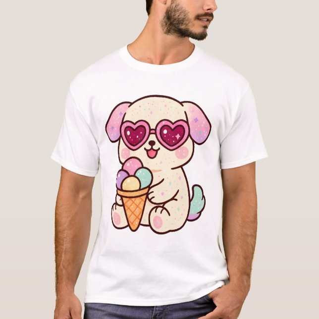 Camiseta Um cachorro com sorvete (Frente)