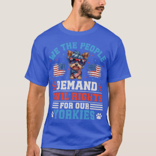Camiseta Um Cachorro De Yorkie Patriótico Para 4 De Julho C