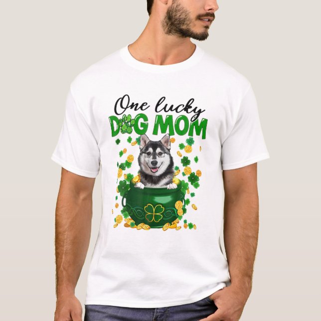 Camiseta Um Cachorro Feliz Mãe Rouco Engraçado Dia de São P (Frente)