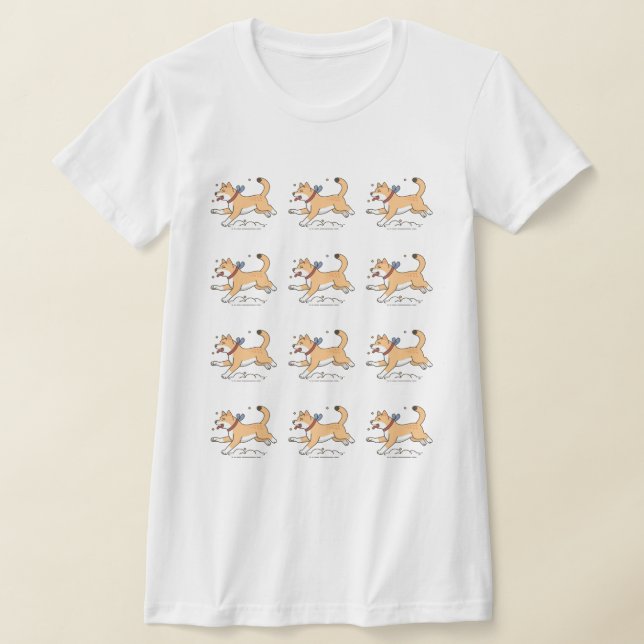 Camiseta Um Cachorro Marrom Feliz Correndo (Postura )
