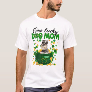 Camiseta Um Cachorro Sortudo Mãe Engraçado Schnauzer Mãe St