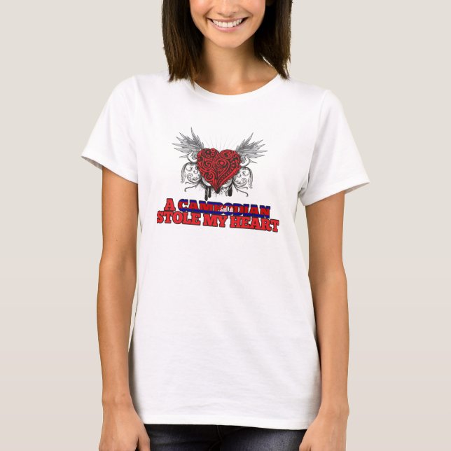 Camiseta Um Cambodian roubou meu coração (Frente)