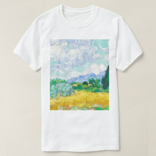 Camiseta Um campo de rodas com ciprestes - Vincent Van Gogh
