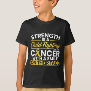 Camiseta Um Cancer de luta infantil com um sorriso em T