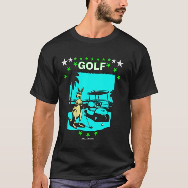 CAMISETA UM CANGURO DE GOLFE  ANIMAIS DE GOLFE ENGRAÇADOS (Frente)