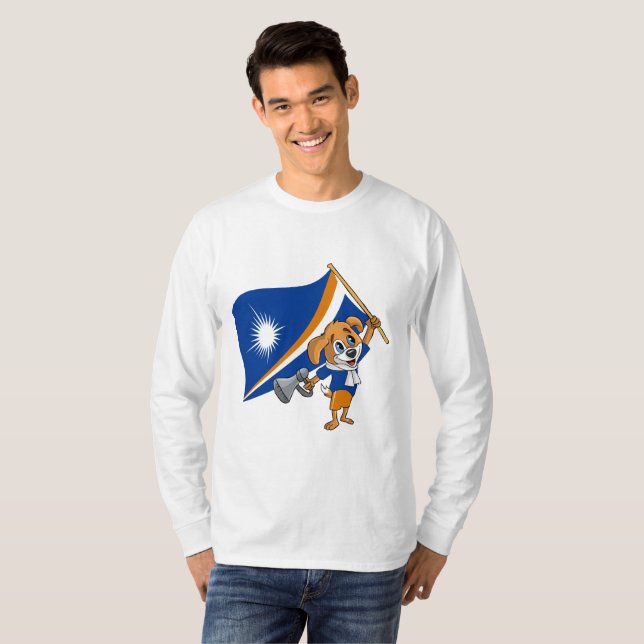 Camiseta Um cão fã marshalês (Frente Completa)