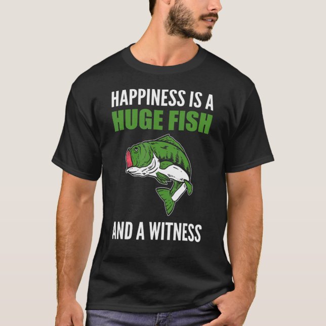 Camiseta Um Capitão de Pesca de Peixe Enorme (Frente)