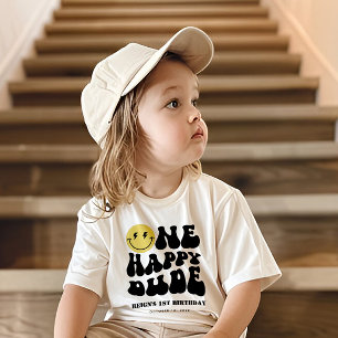 Camiseta Um Cara Feliz Menino Rosto Feliz Radical 1º Aniv