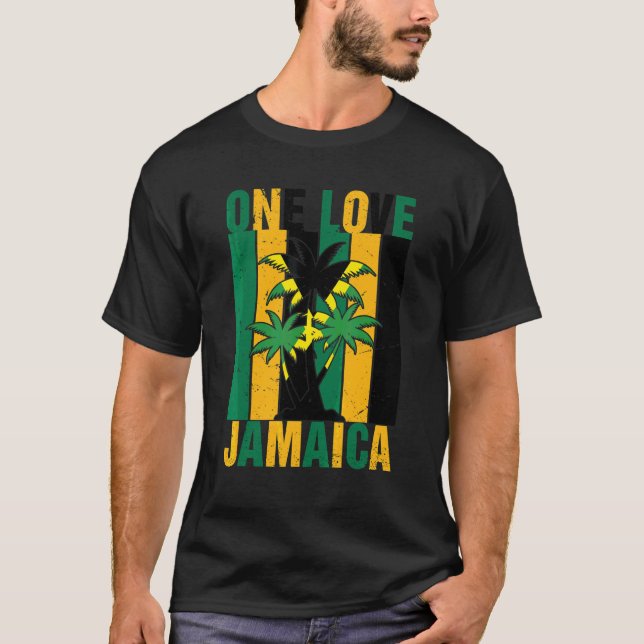 Camiseta Um Caribe Trip  da Família Jamaica Amor R (Frente)