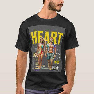 Camiseta "Um Casal de Cartoon 3D romântico em forma de cora