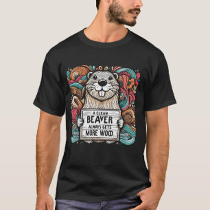 Camiseta Um castor limpo sempre ganha mais madeira