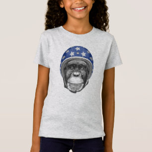 Camiseta Um cavaleiro da motocicleta do chimpanzé