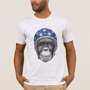 Camiseta Um cavaleiro da motocicleta do chimpanzé