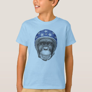 Camiseta Um cavaleiro da motocicleta do chimpanzé