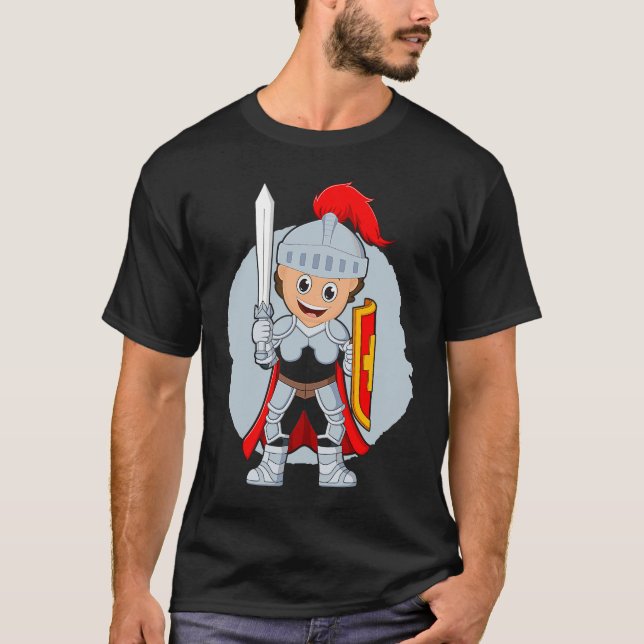 Camiseta Um cavaleiro orgulhoso da Medieval com espada (Frente)