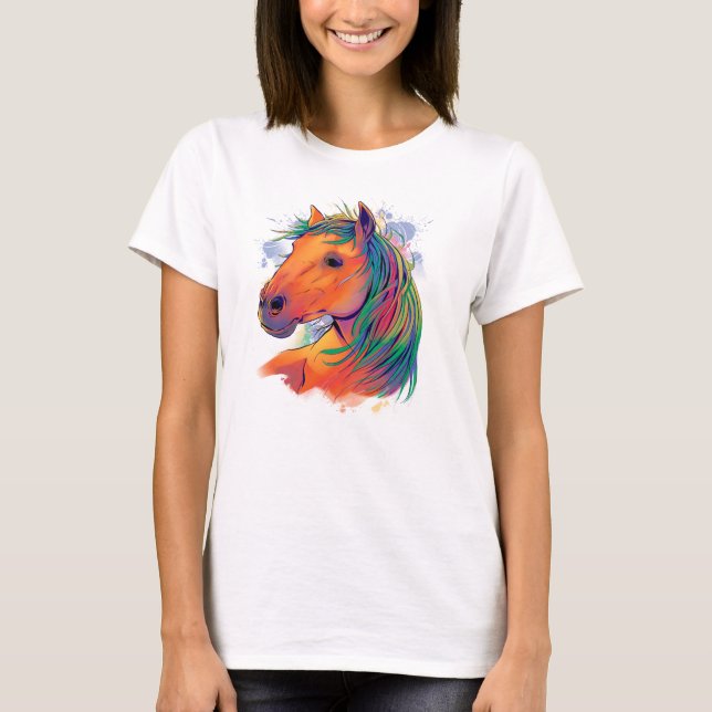 Camiseta Um Cavalo Colorido (Frente)
