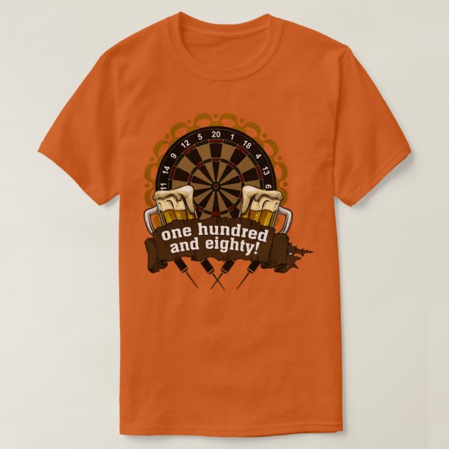 Camiseta Um Centenas de Oitenta Dardos presente (Frente do Design)
