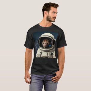 Camiseta um chimpanzé no espaço