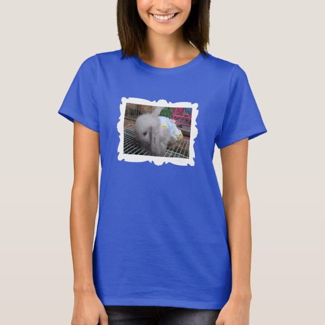 Camiseta Um coelho bonito num vestido (Frente)
