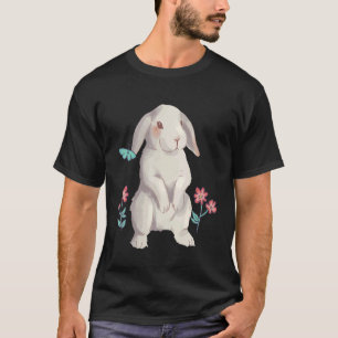 Camiseta Um coelho com orelhas de disquete com aquarela