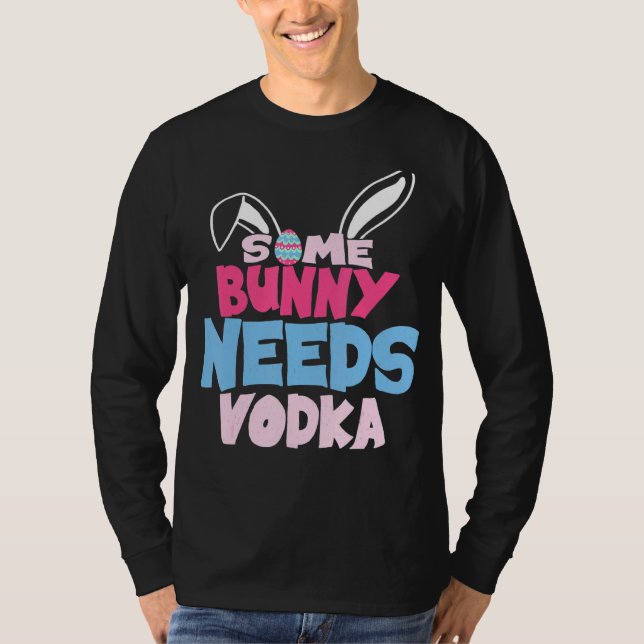 Camiseta Um coelho precisa de Bebendo de Páscoa de Vodka co (Frente)