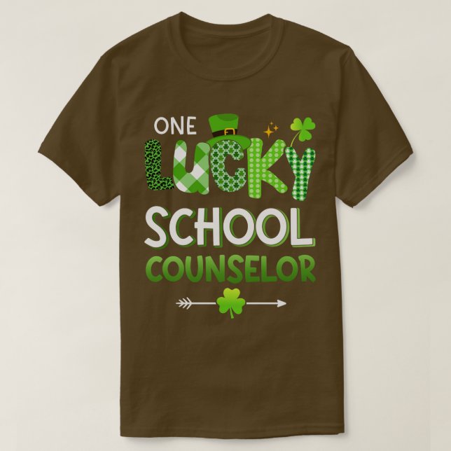 Camiseta Um conselheiro escolar sortudo com shamrock para a (Frente do Design)