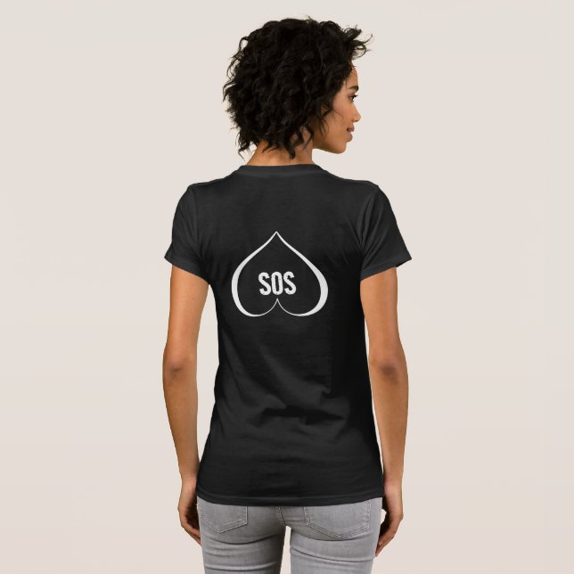 Camiseta UM CORAÇÃO EM DESTENSÃO SOS Whats (Parte Traseira Completa)