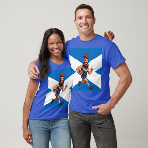 Camiseta Um Corredor de Rugby Escocês Sorridente