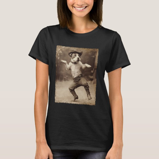 Camiseta Um Cowboy de Cachorro Pitbull (Frente)