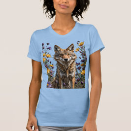 Camiseta Um Coyote Cercado Por Primavera Meadow Willowers