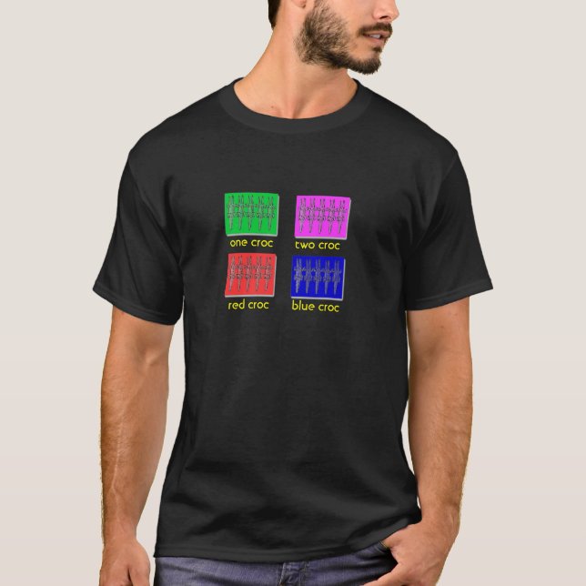 Camiseta um croc      do croc dois, croc vermelho      do (Frente)