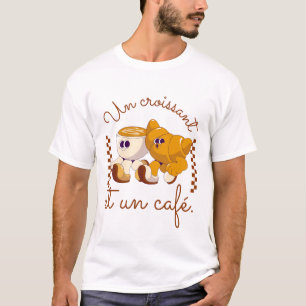 Camiseta Um croissant e um café (francês)