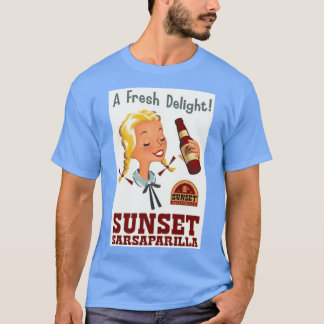 Camiseta Um Delicioso Poster de Sarsaparilla do Pôr do Sol 
