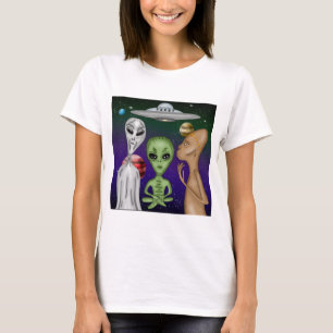Camiseta Um Desenho Alienígena Anunnaki Cinza e Pouco Verde