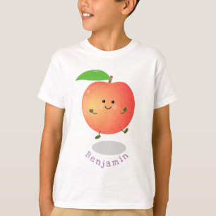 Camiseta Um desenho animado amarelo de pêssego bonito