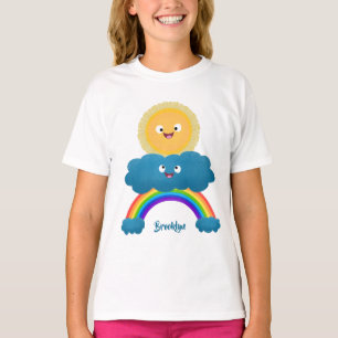Camiseta Um desenho animado da nuvem-arco-íris, uma nuvem
