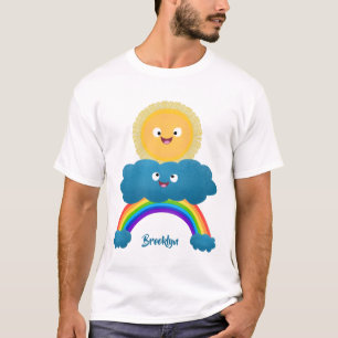 Camiseta Um desenho animado da nuvem-arco-íris, uma nuvem