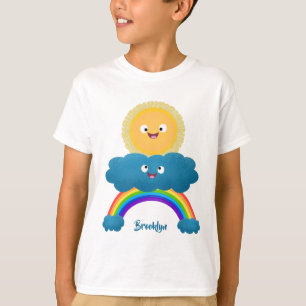 Camiseta Um desenho animado da nuvem-arco-íris, uma nuvem d