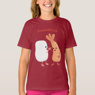 Camiseta Um desenho animado de amigos de camarão de arroz d