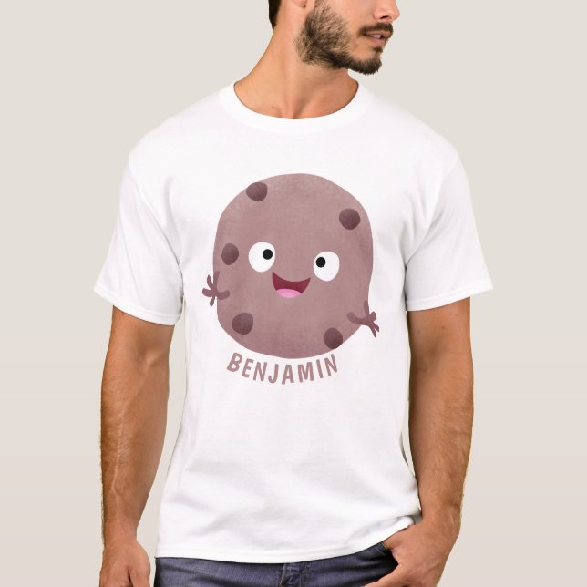 Camiseta Um desenho animado de biscoito de chocolate inteli (Frente)