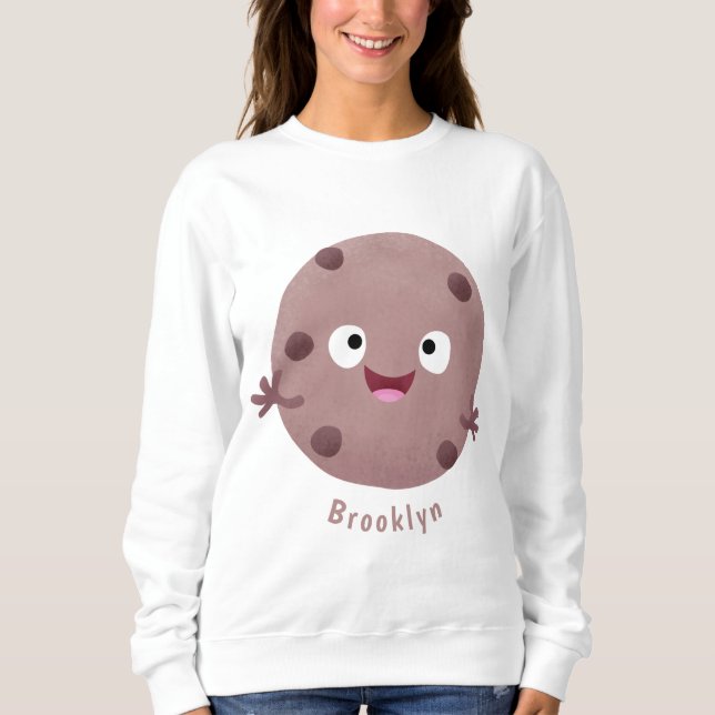 Camiseta Um desenho animado de biscoito de chocolate inteli (Frente)