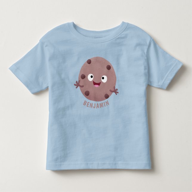 Camiseta Um desenho animado de biscoito de chocolate inteli (Frente)