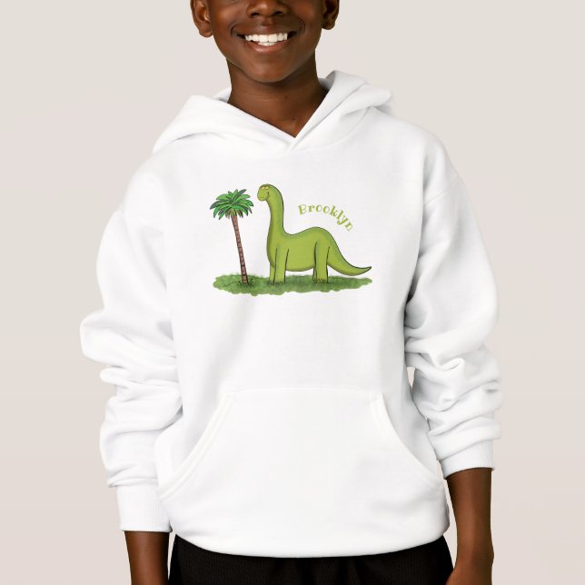 Camiseta Um desenho animado de brontosaurus dinossauros, ve (Frente)