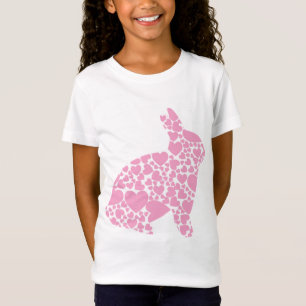 Camiseta Um desenho animado de coelhinho de Páscoa rosa