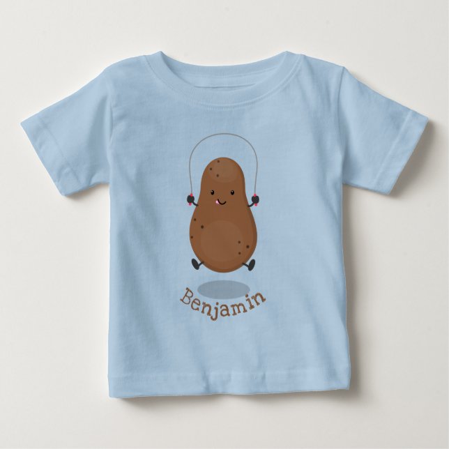 Camiseta Um desenho animado de corda de batata feliz (Frente)
