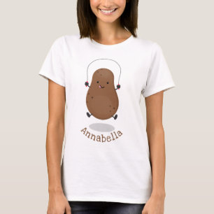 Camiseta Um desenho animado de corda de batata feliz